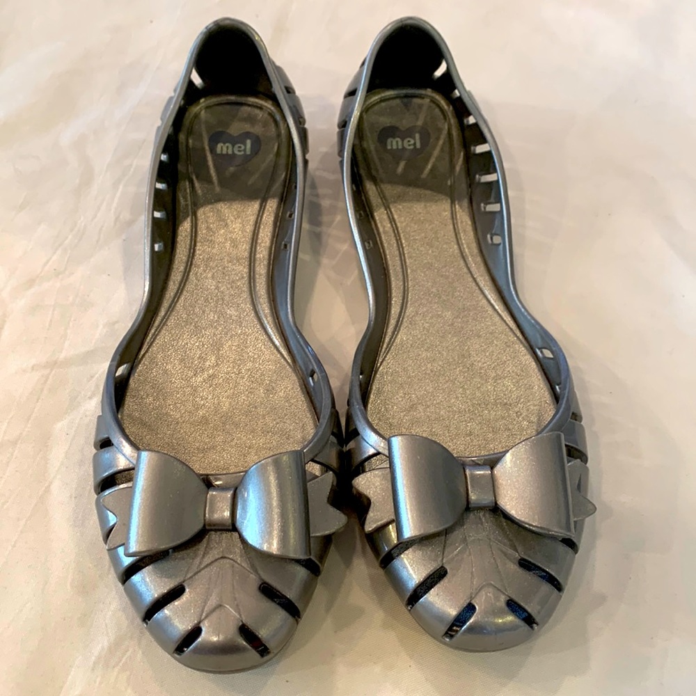 Mel by mellissa slip on flat rubber shoes open sides